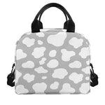 White And Grey Cow Print Insulated Lunch Bag
