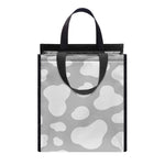 White And Grey Cow Print Insulated Lunch Tote