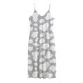 White And Grey Cow Print Jersey Midi Cami Dress