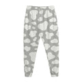 White And Grey Cow Print Jogger Pants