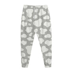 White And Grey Cow Print Jogger Pants