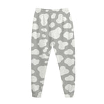 White And Grey Cow Print Jogger Pants