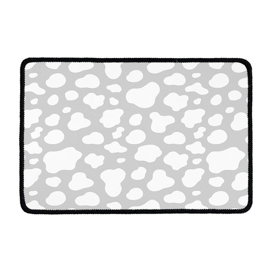 White And Grey Cow Print Kitchen Mat