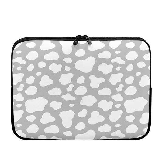 White And Grey Cow Print Laptop Sleeve