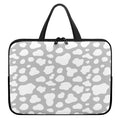 White And Grey Cow Print Laptop Sleeve With Handle