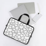 White And Grey Cow Print Laptop Sleeve With Handle