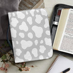 White And Grey Cow Print Leather Bible Cover