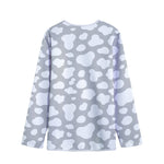 White And Grey Cow Print Long Sleeve Short Coat