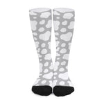 White And Grey Cow Print Long Socks