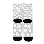White And Grey Cow Print Long Socks