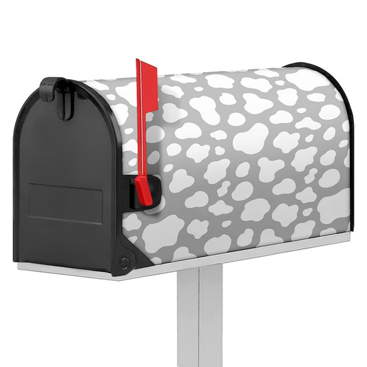 White And Grey Cow Print Mailbox Cover
