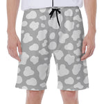 White And Grey Cow Print Men's Beach Shorts