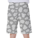 White And Grey Cow Print Men's Beach Shorts