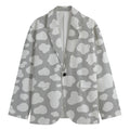White And Grey Cow Print Men's Blazer