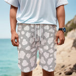 White And Grey Cow Print Men's Cargo Shorts
