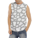 White And Grey Cow Print Men's Fitness Tank Top
