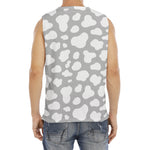 White And Grey Cow Print Men's Fitness Tank Top