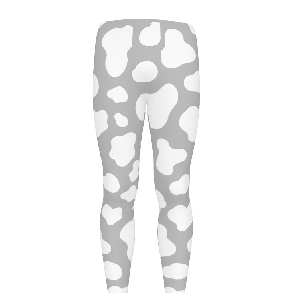 White And Grey Cow Print Men's leggings