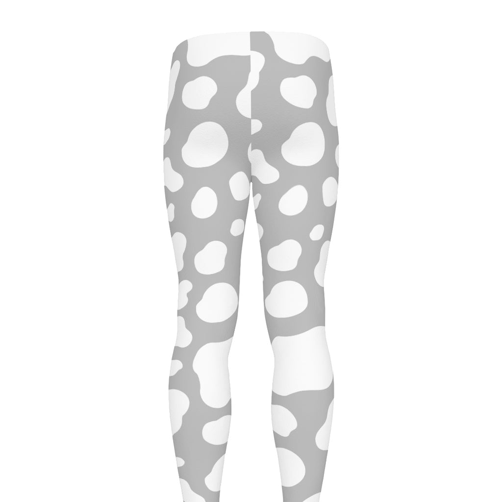 White And Grey Cow Print Men's leggings