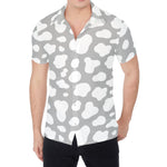 White And Grey Cow Print Men's Shirt