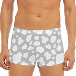 White And Grey Cow Print Men's Short Boxer Briefs