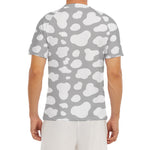 White And Grey Cow Print Men's Short Sleeve Rash Guard