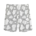 White And Grey Cow Print Men's Athletic Shorts