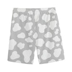 White And Grey Cow Print Men's Sports Shorts