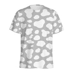 White And Grey Cow Print Men's Sports T-Shirt
