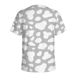 White And Grey Cow Print Men's Sports T-Shirt
