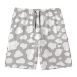 White And Grey Cow Print Men's Swim Trunks