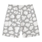 White And Grey Cow Print Men's Swim Trunks