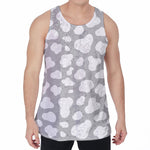 White And Grey Cow Print Men's Velvet Tank Top