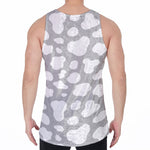 White And Grey Cow Print Men's Velvet Tank Top