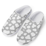 White And Grey Cow Print Mesh Casual Shoes