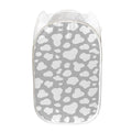 White And Grey Cow Print Mesh Laundry Hamper