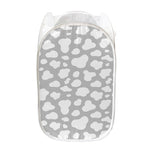 White And Grey Cow Print Mesh Laundry Hamper