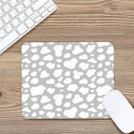 White And Grey Cow Print Mouse Pad