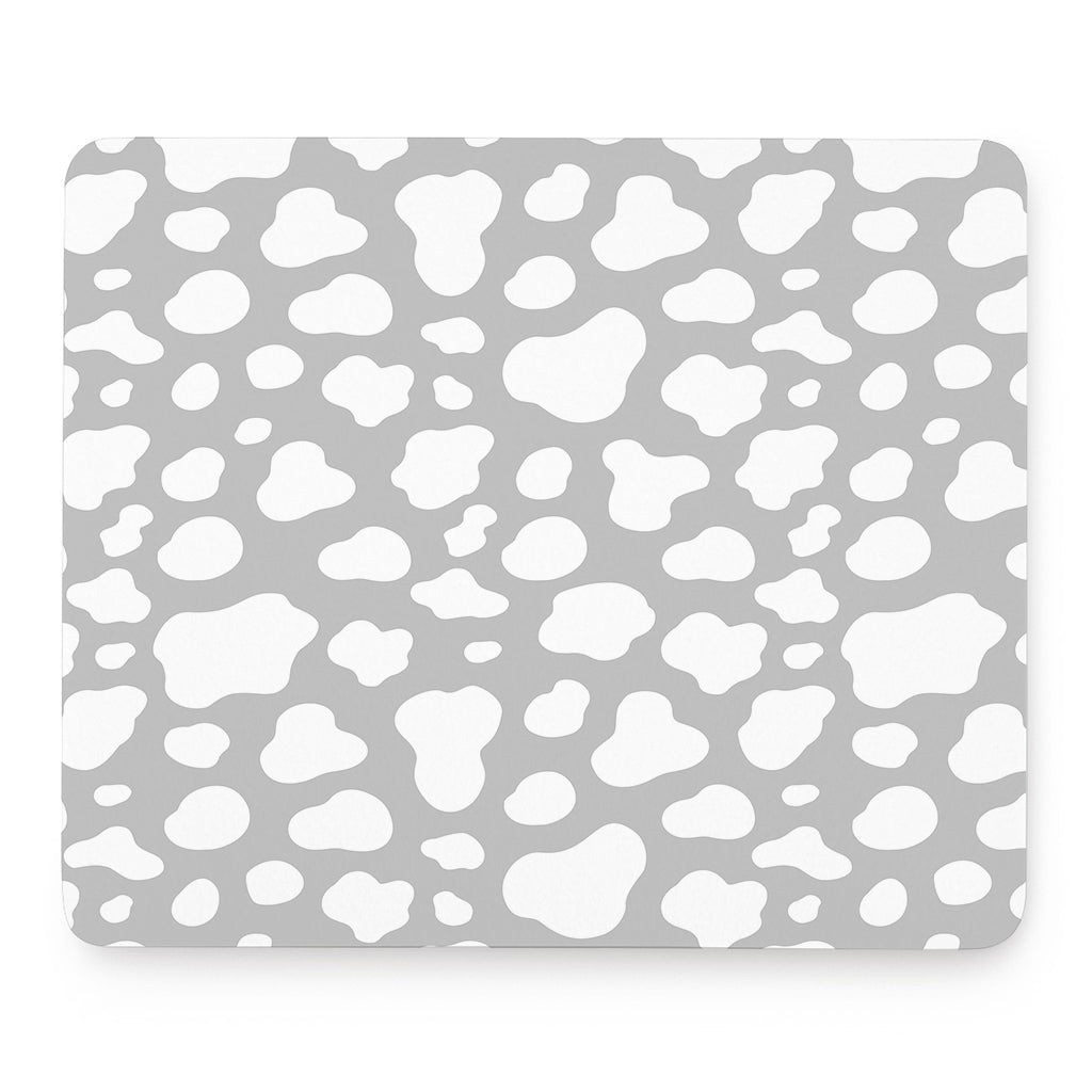 White And Grey Cow Print Mouse Pad