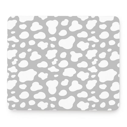 White And Grey Cow Print Mouse Pad