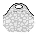 White And Grey Cow Print Neoprene Lunch Bag