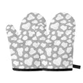 White And Grey Cow Print Oven Mitts