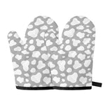 White And Grey Cow Print Oven Mitts