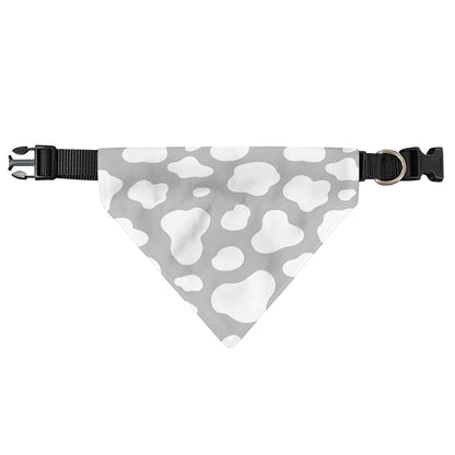 White And Grey Cow Print Over The Collar Dog Bandana