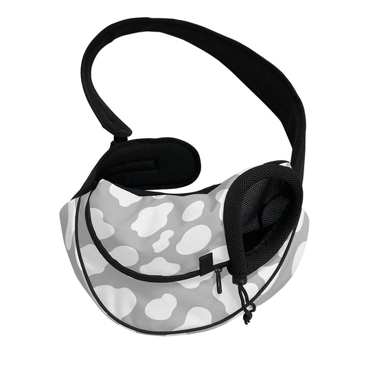 White And Grey Cow Print Pet Sling Carrier