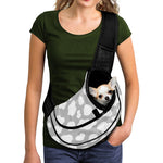 White And Grey Cow Print Pet Sling Carrier