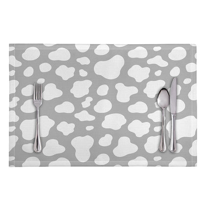 White And Grey Cow Print Placemat