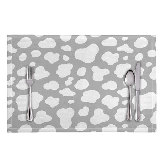 White And Grey Cow Print Placemat