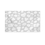 White And Grey Cow Print Polyester Flag