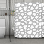 White And Grey Cow Print Polyester Shower Curtain